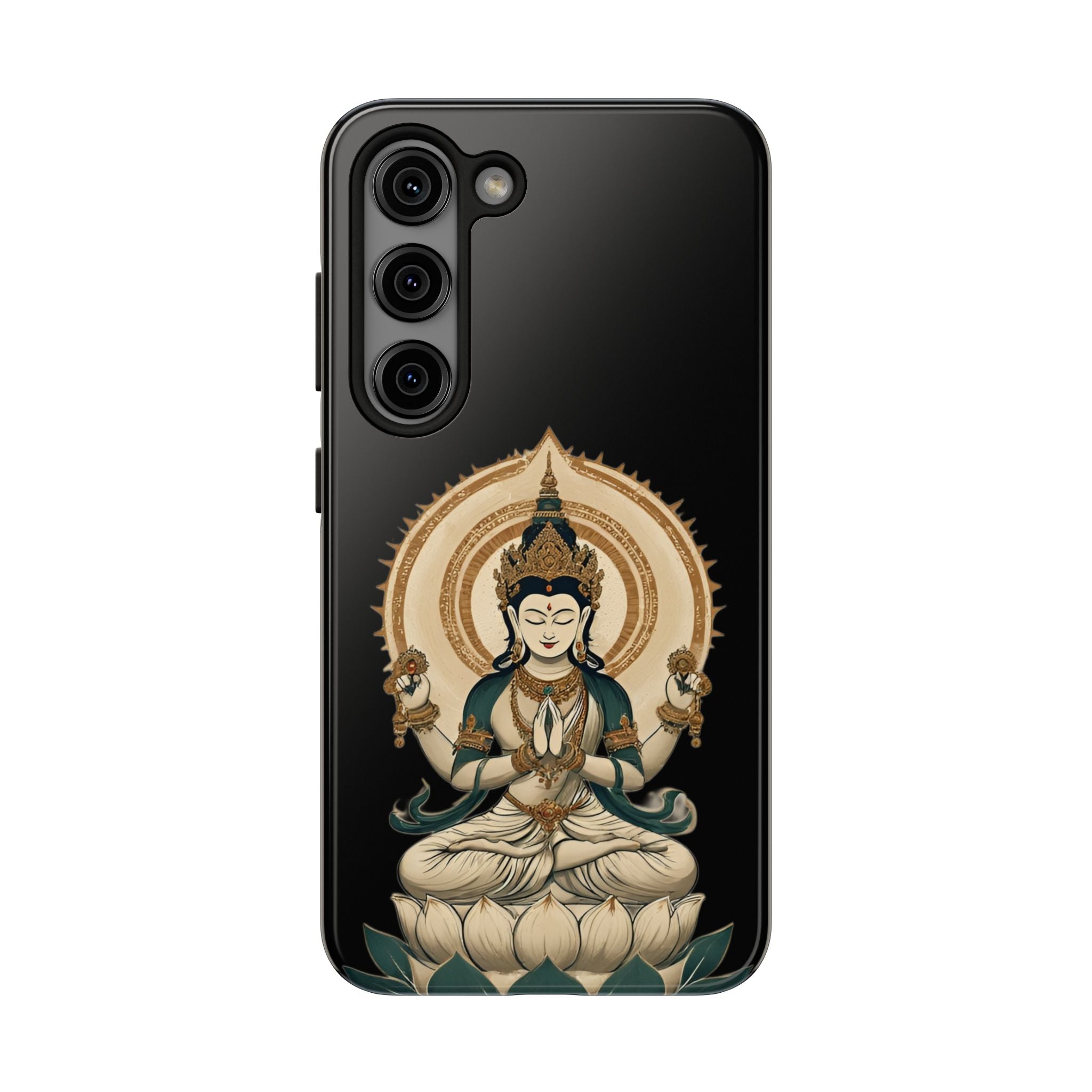 Bodhisattva Lotus Tough Phone Case — Protective Buddhist Meditation Phone Cover