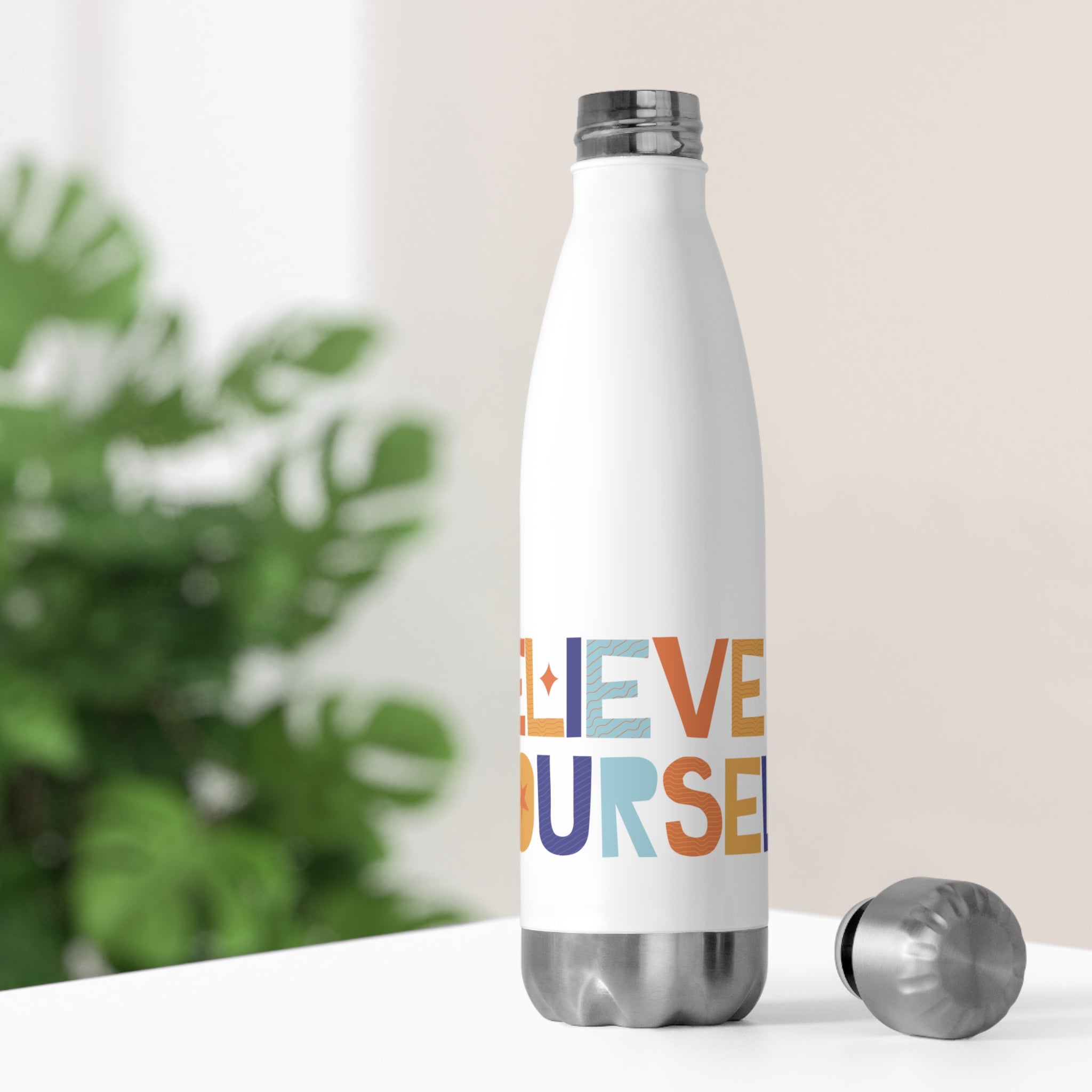 Motivational Insulated Water Bottle | Believe in Yourself, Love Yourself, Fitness Gift, Self-Care, Affirmation Bottle