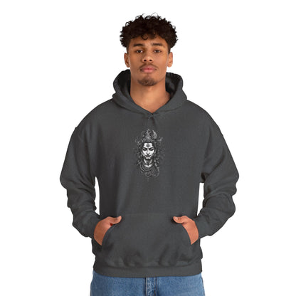Skull Viking Hoodie — Norse Warrior Graphic Hooded Sweatshirt