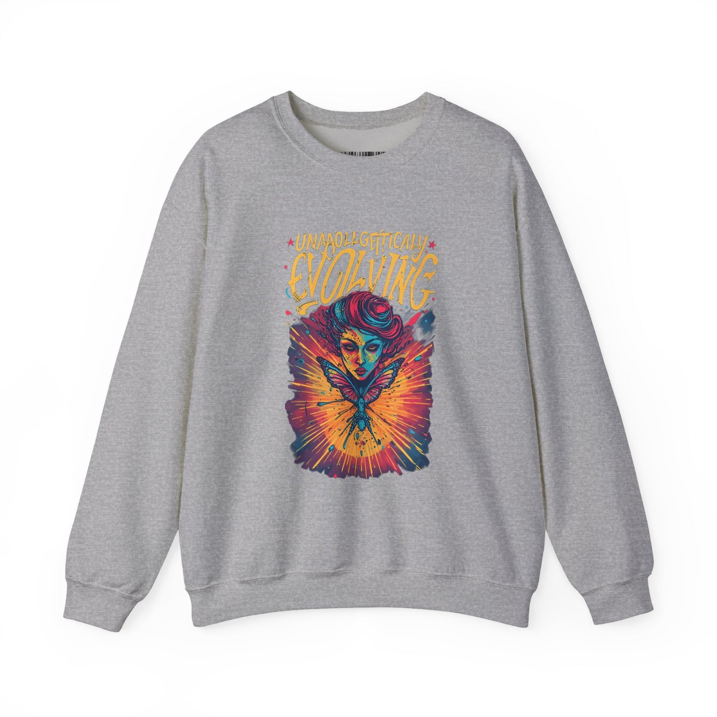 Evolving Butterfly Crewneck Sweatshirt — "Unafraid, Authentically Evolving" Inspirational Pullover