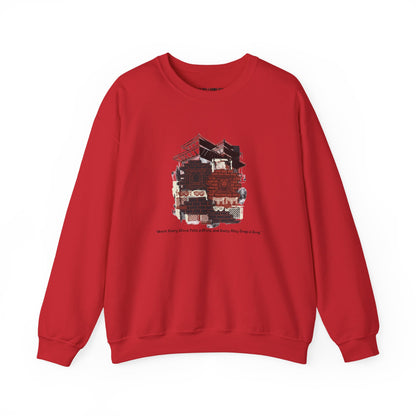 Crewneck Sweatshirt — Cozy Vintage Cabin Illustration with Quote