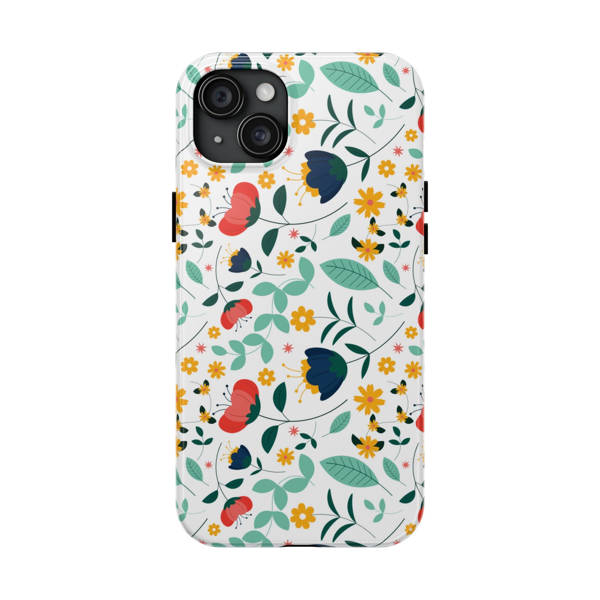 Floral Pattern Tough Phone Case — Colorful Spring Flowers Phone Cover