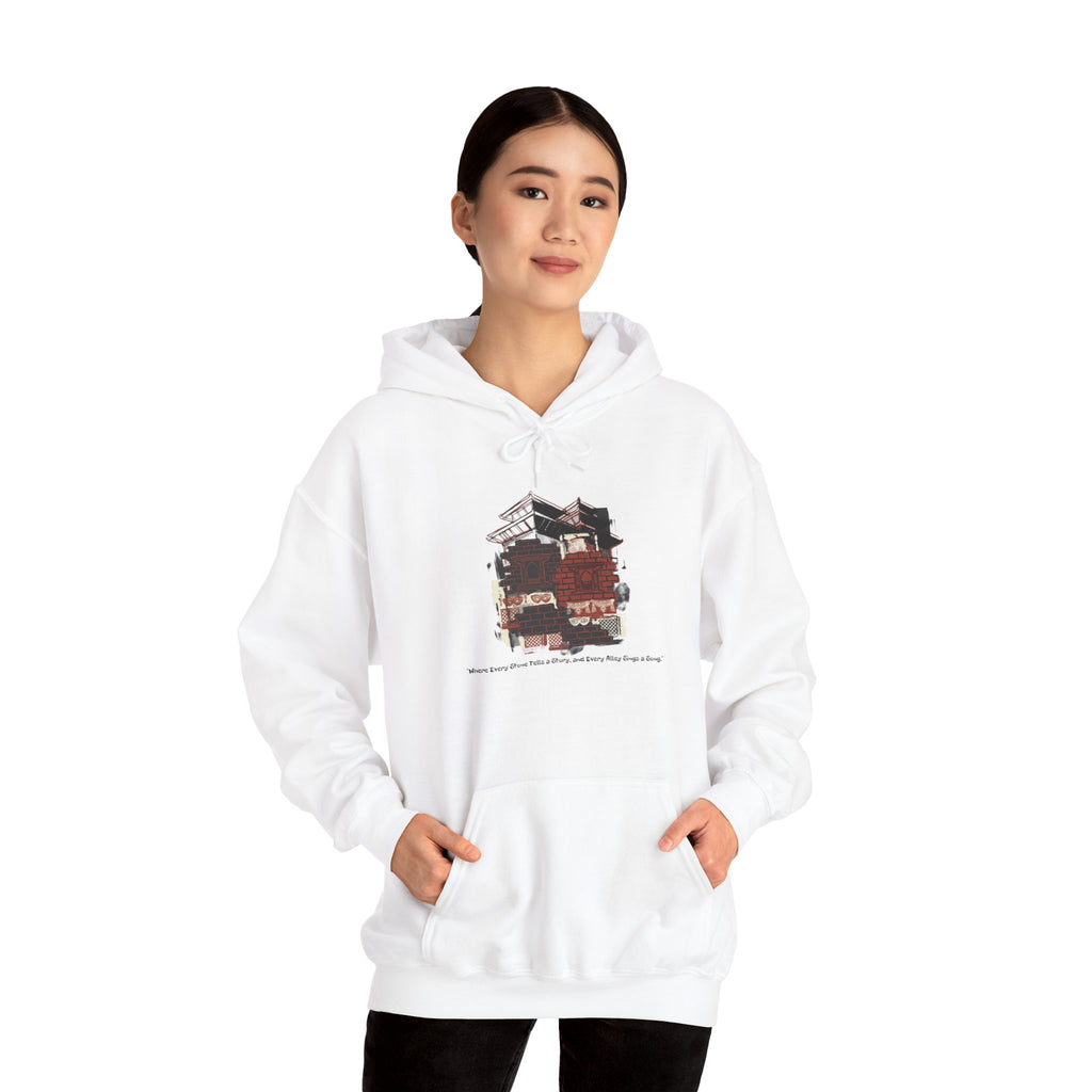 Hoodie — Vintage Urban Industrial Building Graphic Hoodie (Architectural Sketch)