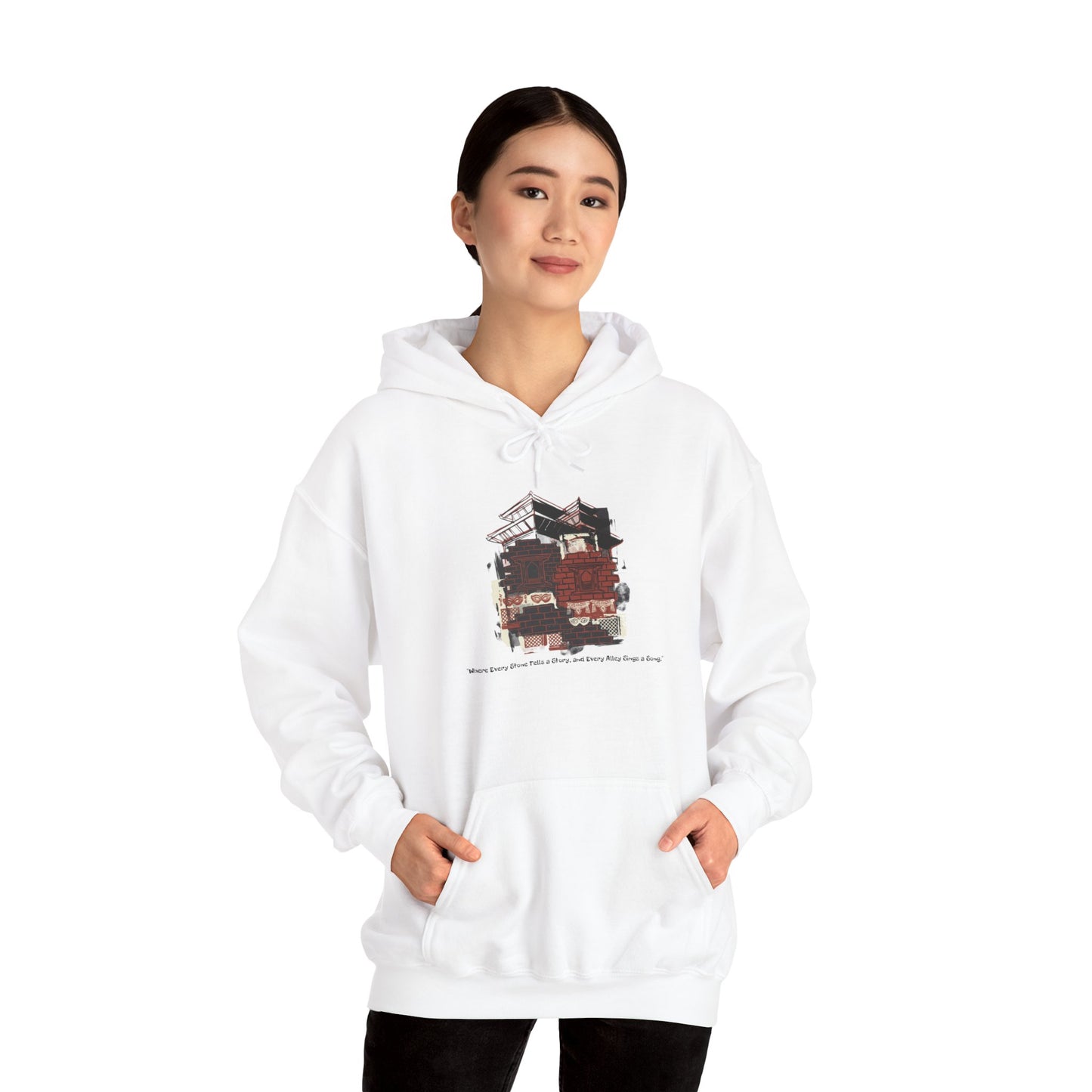 Hoodie — Vintage Urban Industrial Building Graphic Hoodie (Architectural Sketch)