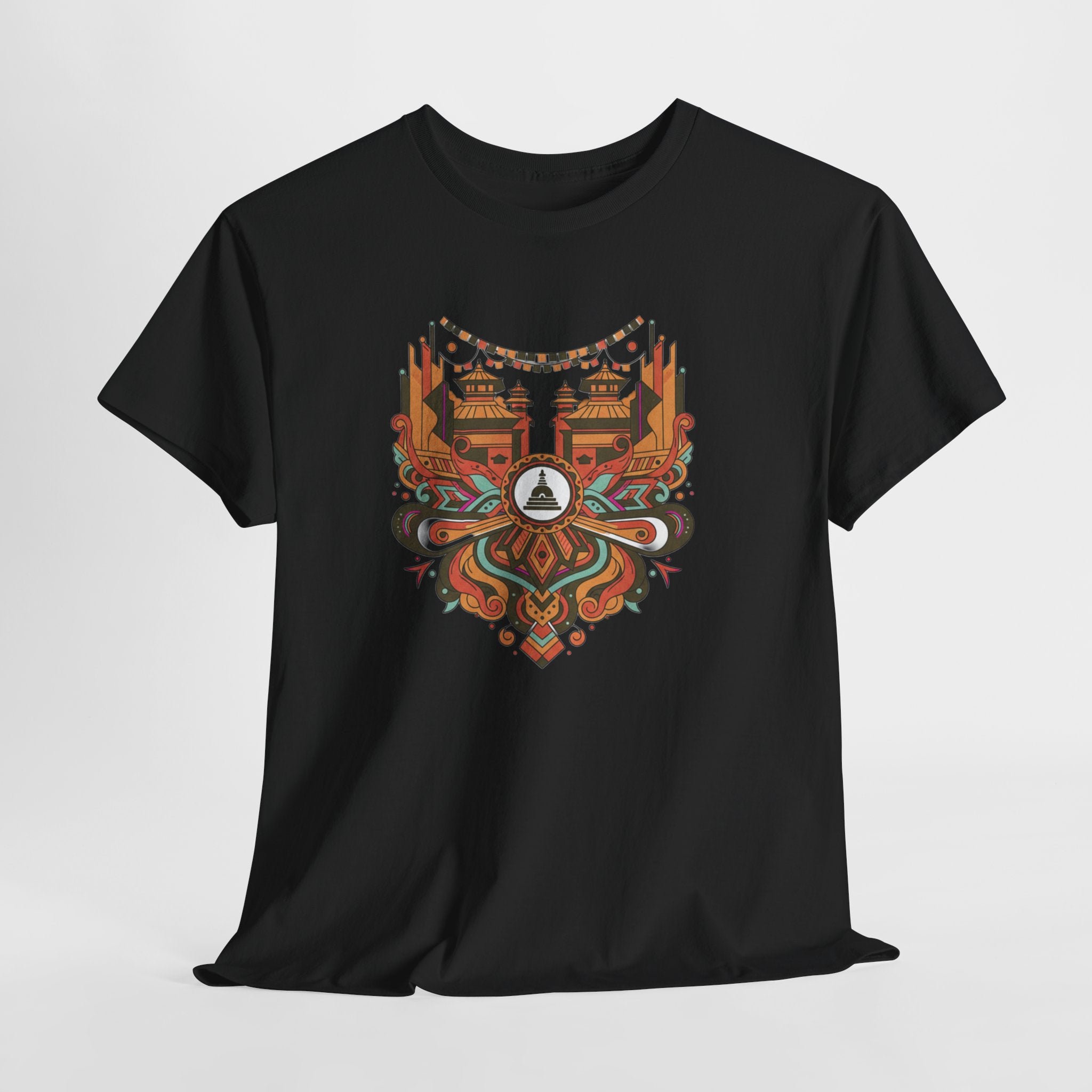 Mandala Cityscape Tee — Boho Urban Art Graphic T-Shirt