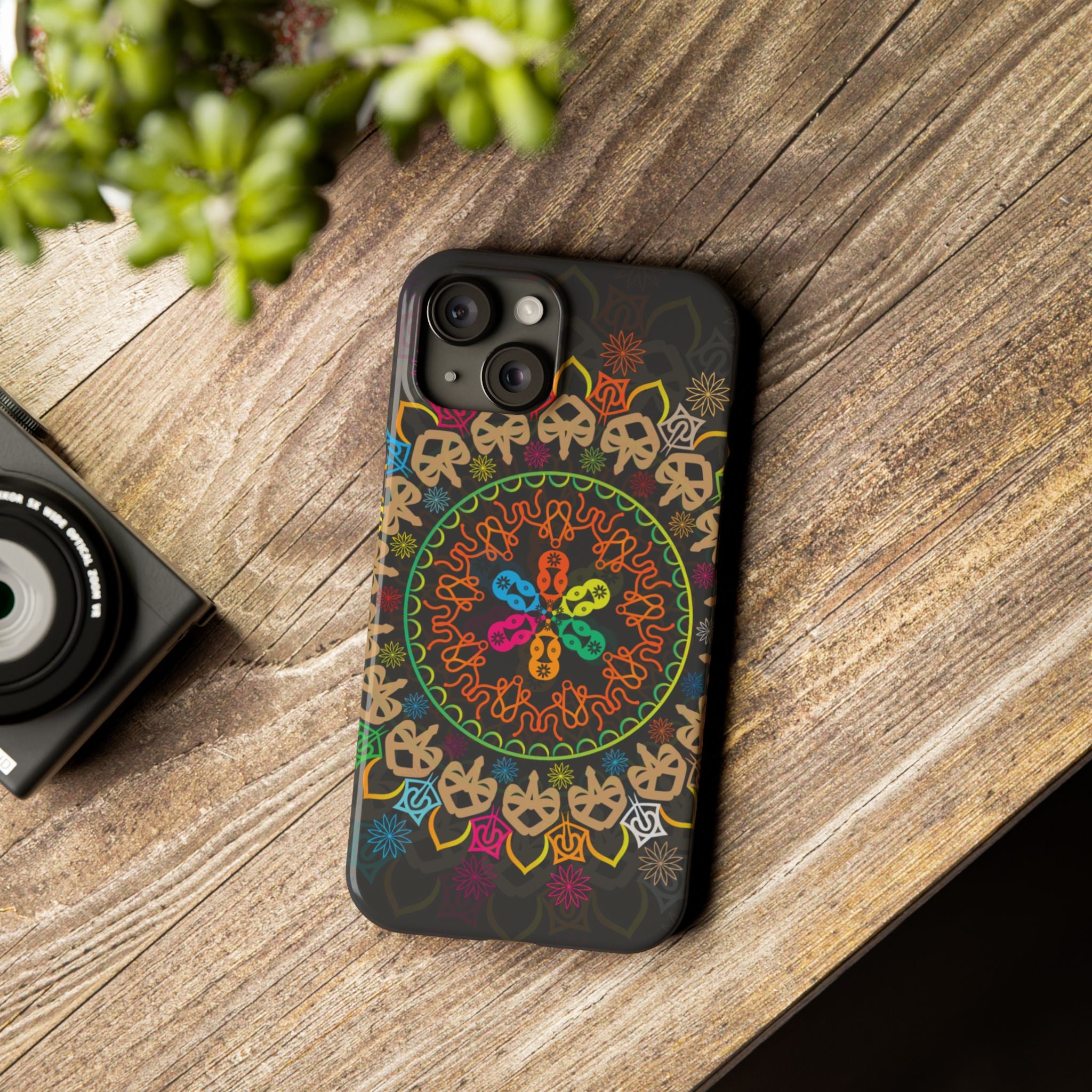 Tropical Mandala Phone Case, Colorful Slim Phone Case, Trendy Phone Cover, Artistic Gift, Eco-Friendly Phone Accessory
