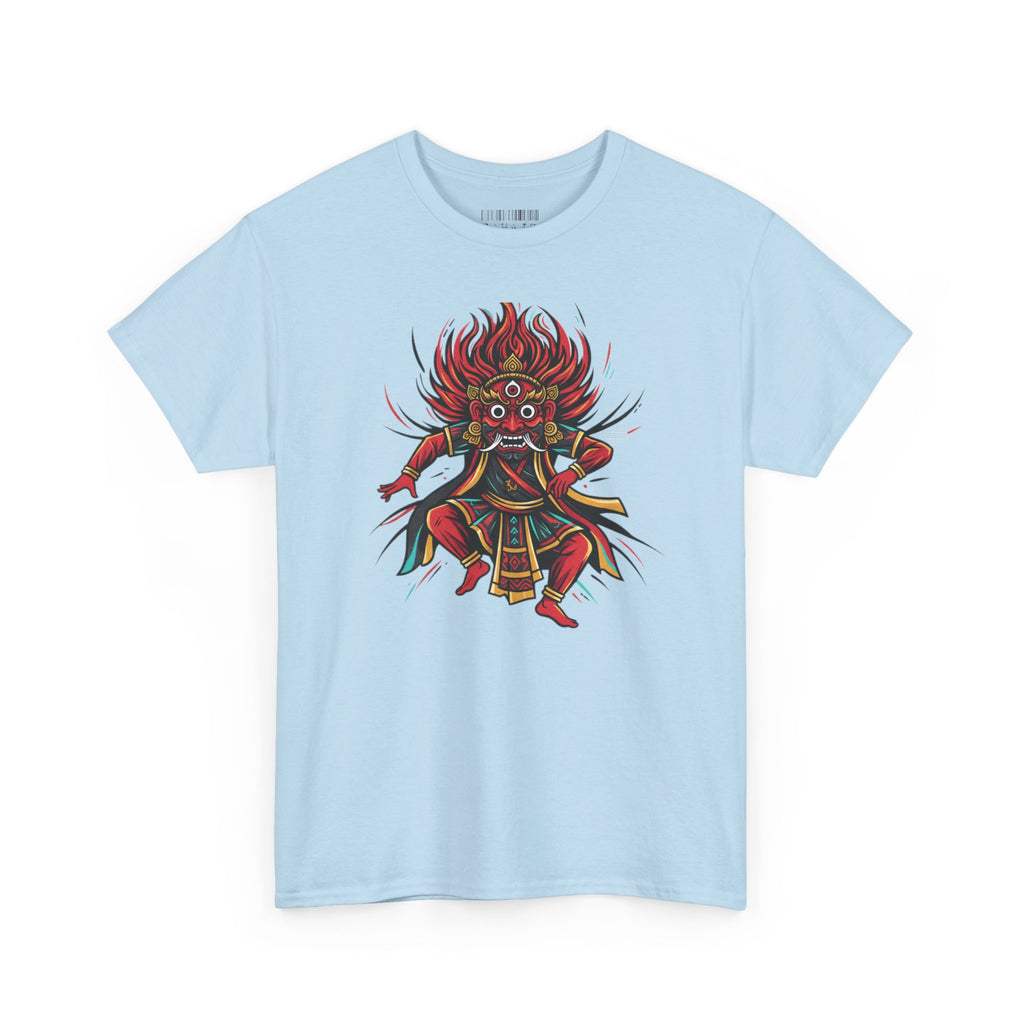 T-Shirt — Fierce Red Oni Demon Graphic Tee (Mythic Japanese Mask Design)