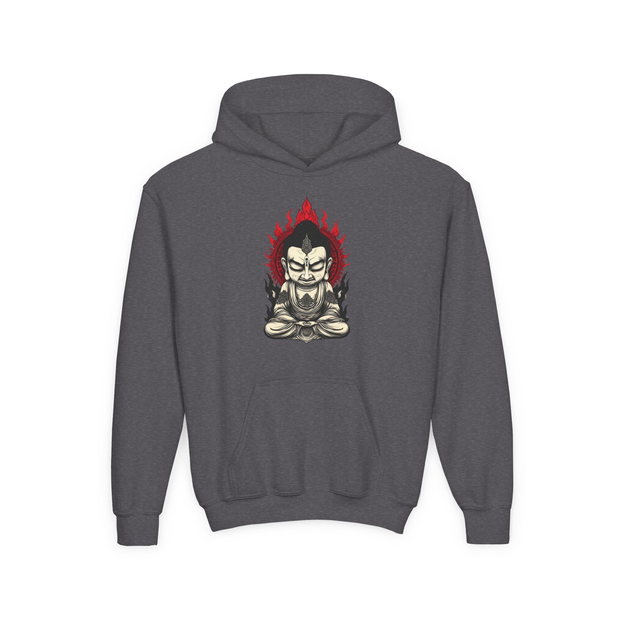 Youth Hoodie — Flaming Meditating Demon Graphic