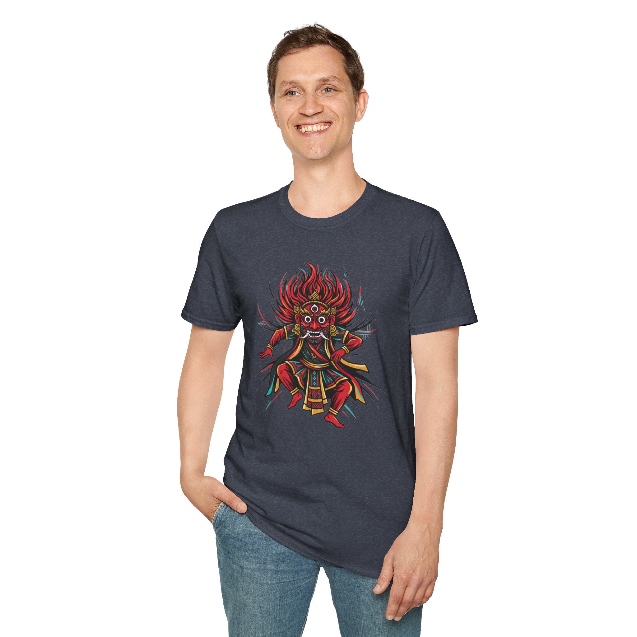 Balinese Barong Dance T-Shirt — Traditional Mythic Mask Graphic Tee