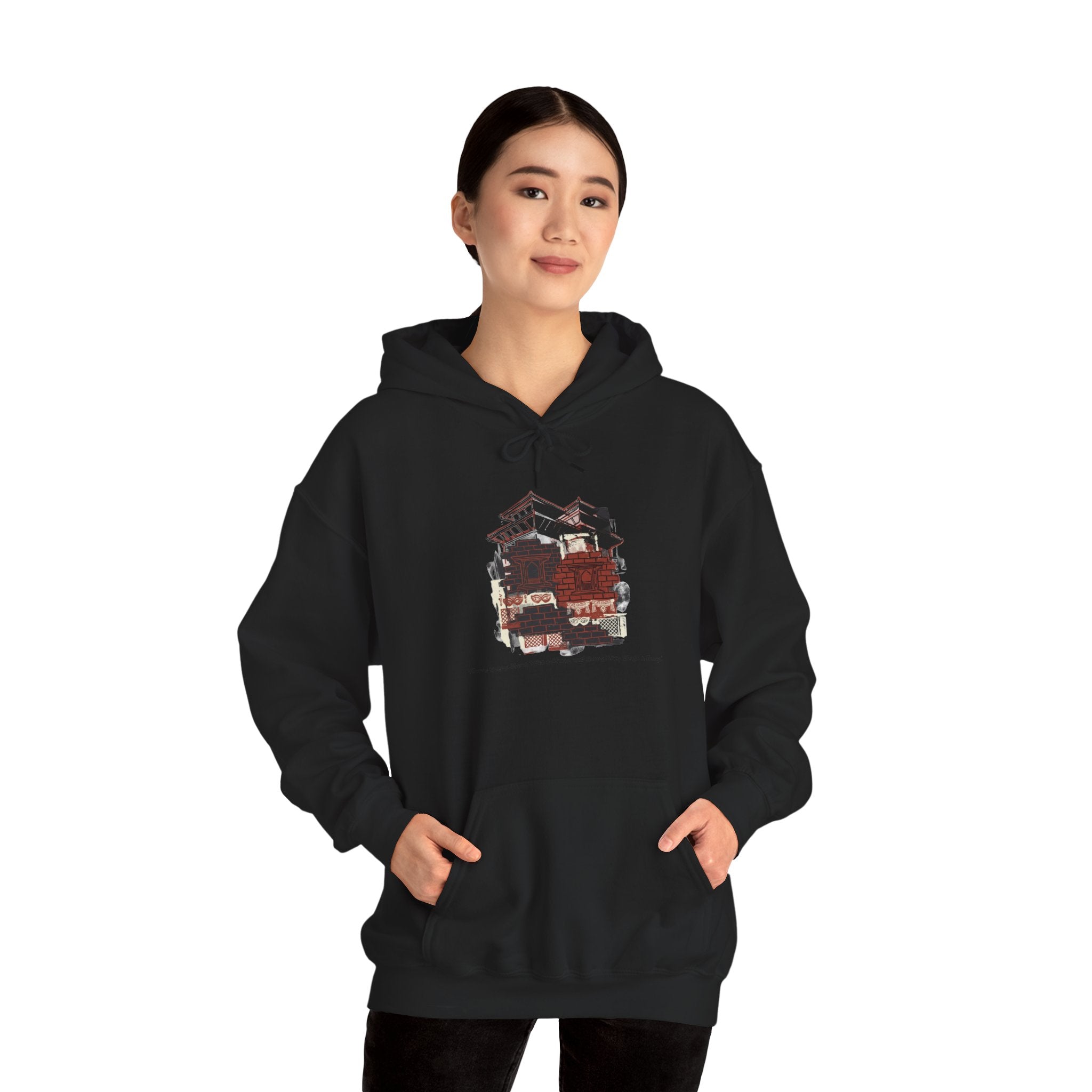 Hoodie — Vintage Urban Industrial Building Graphic Hoodie (Architectural Sketch)