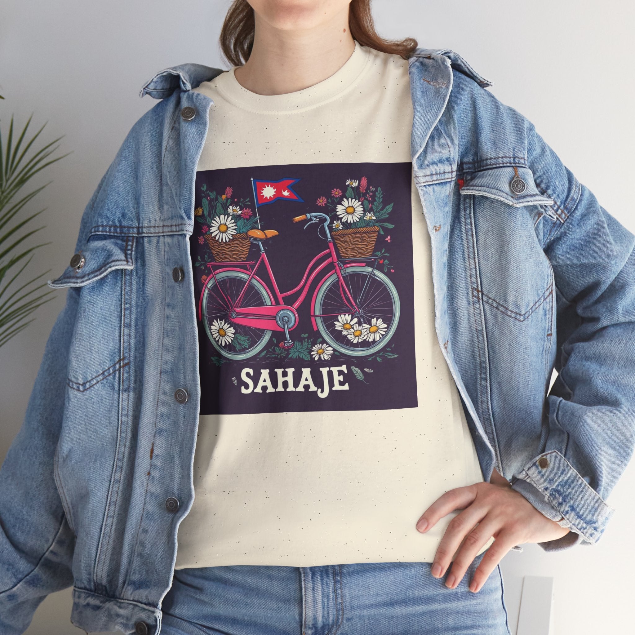 Sahaje Floral Bicycle T‑Shirt