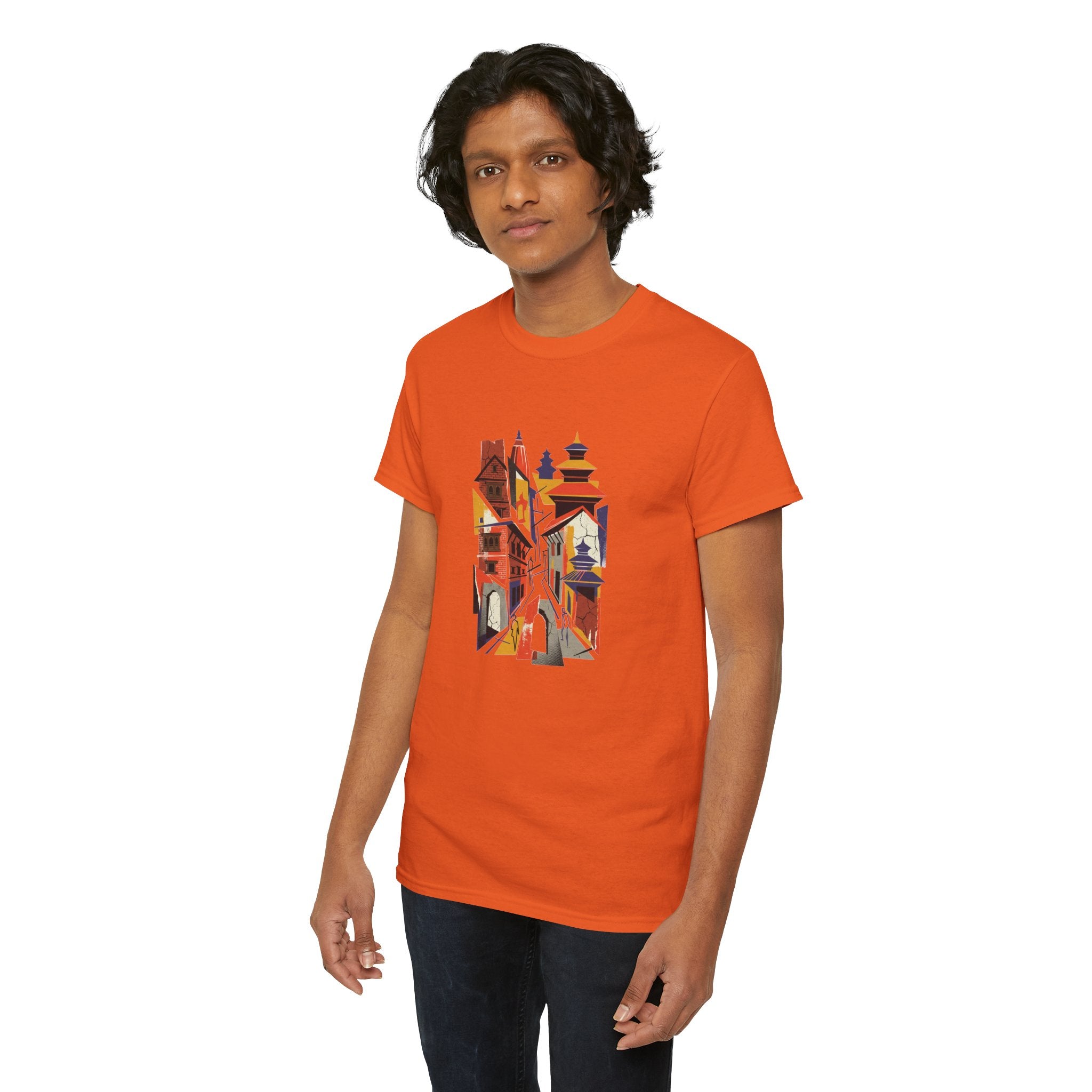 Cityscape Abstract Tee — Colorful Urban Architecture Graphic T‑Shirt