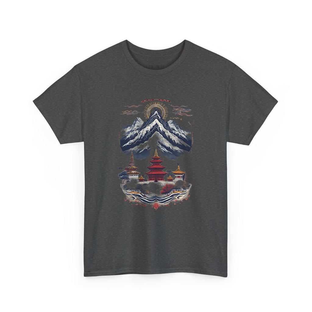 Japanese Mountain Pagoda T-Shirt — Zen Temple Landscape Tee