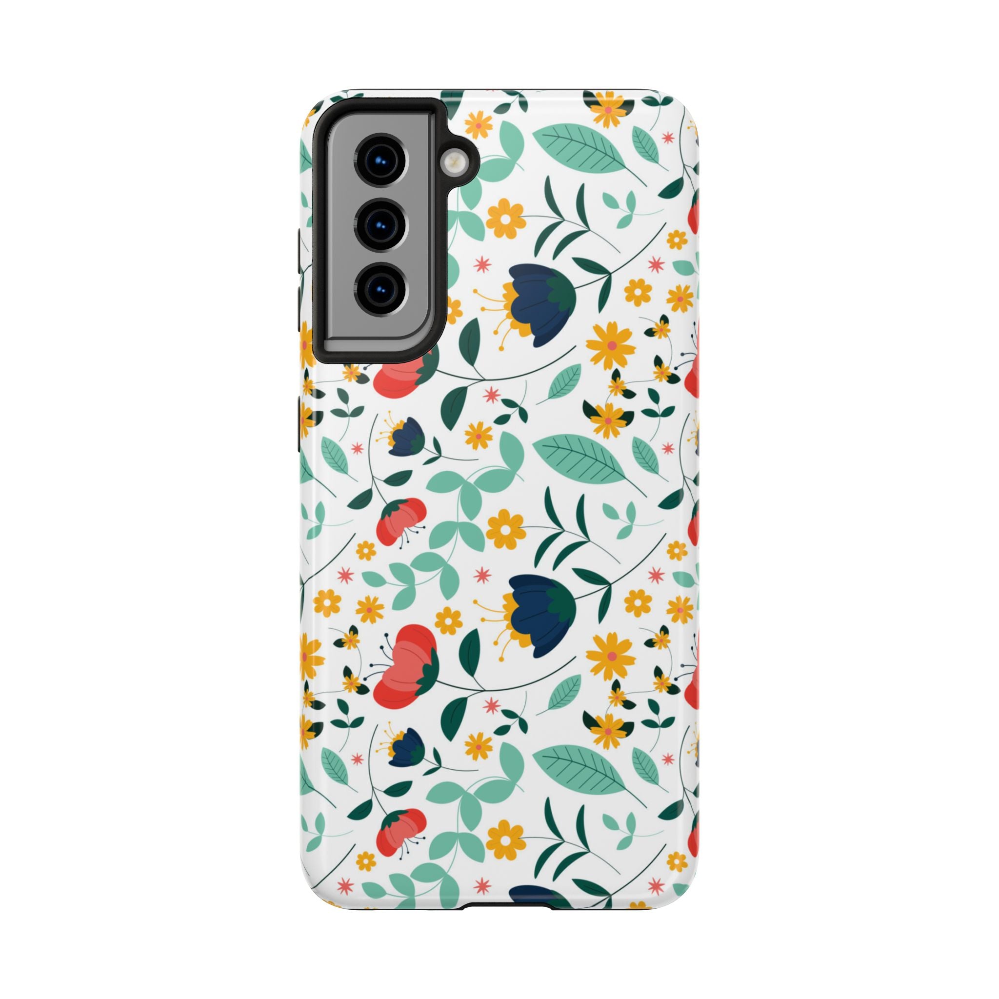 Floral Pattern Tough Phone Case — Colorful Spring Flowers Phone Cover