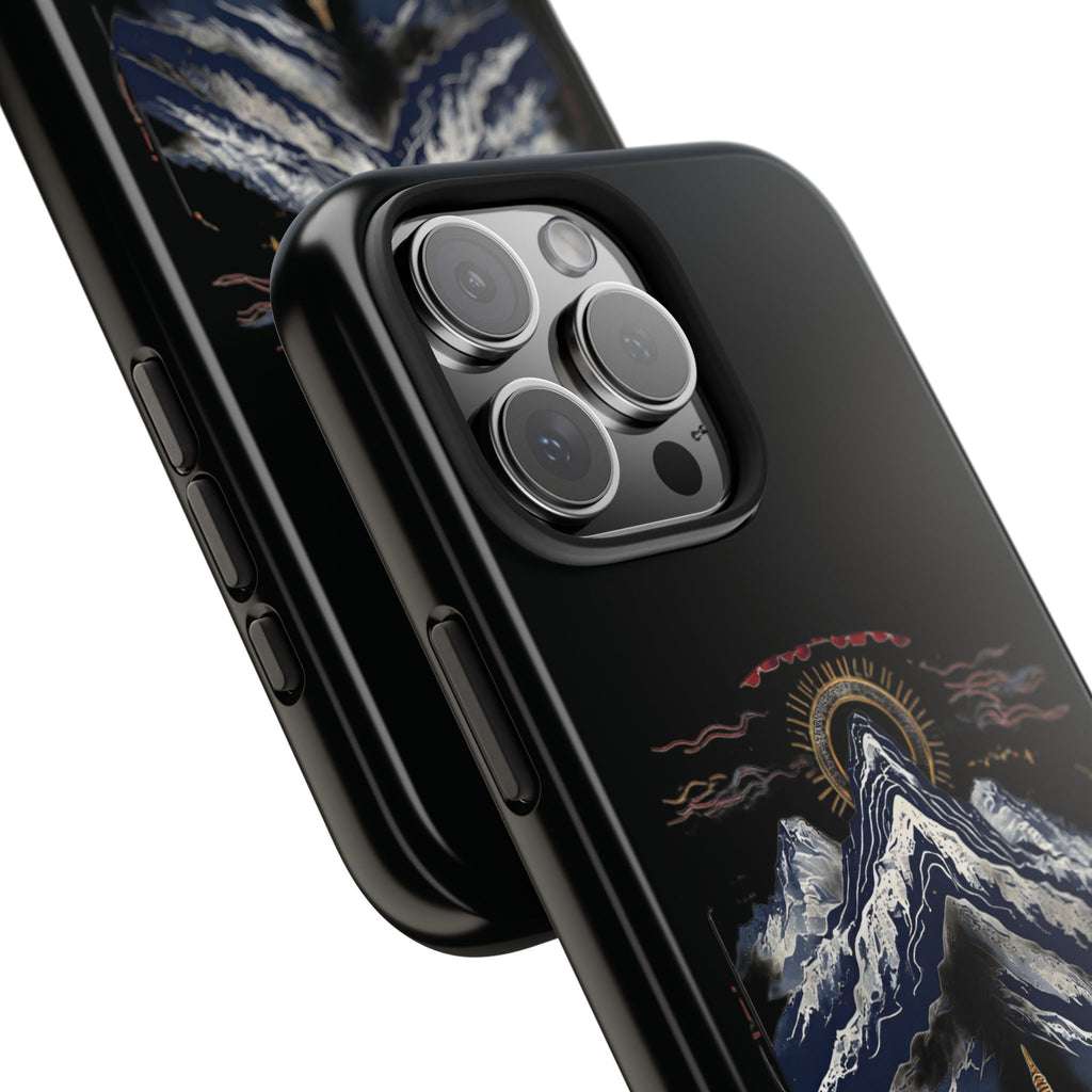 Mountain Temple Tough Phone Case — Japanese-Inspired Landscape Phone Cover