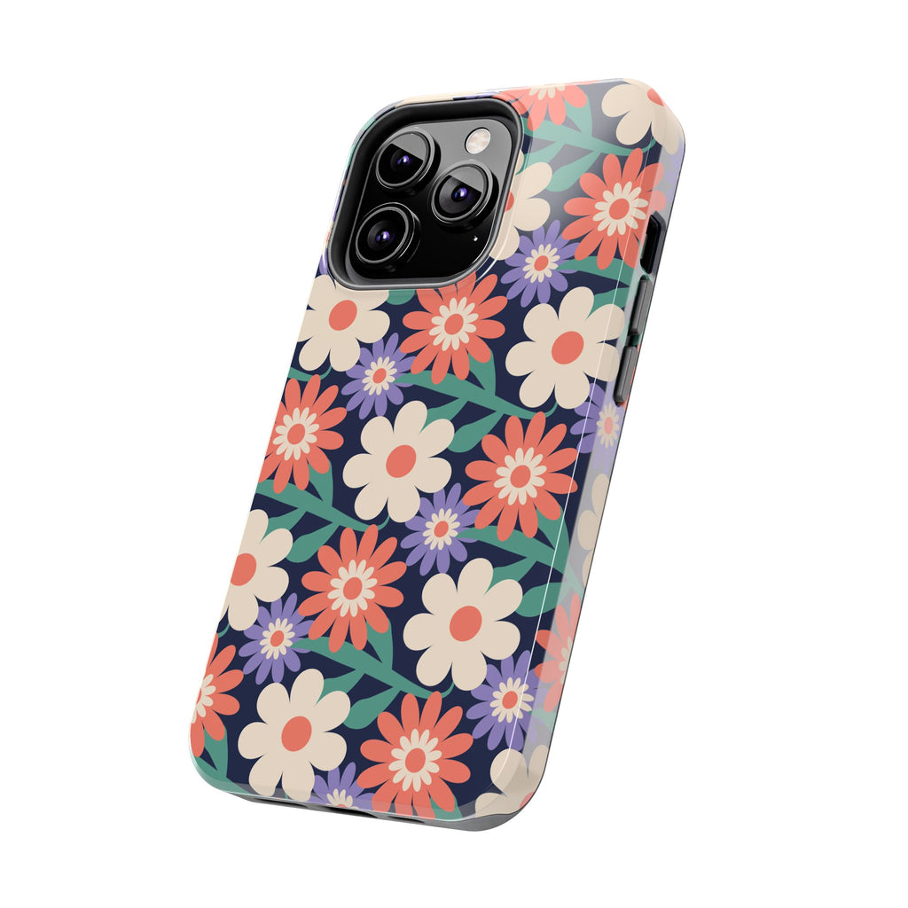 Floral Tough Phone Case — Retro Daisies Protective Phone Cover