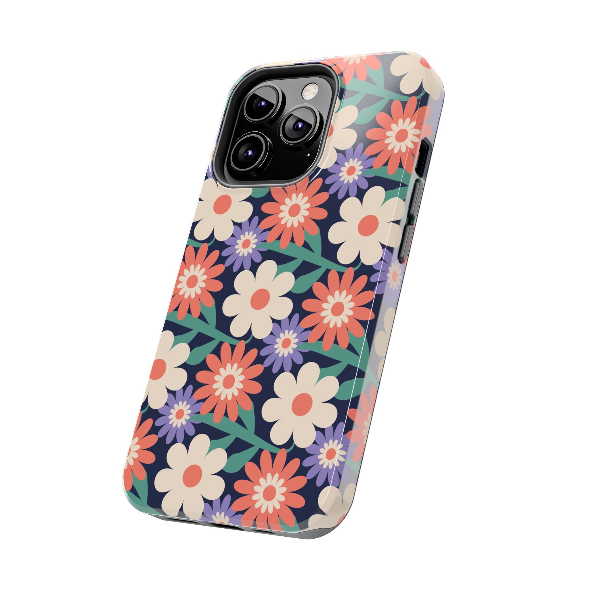Floral Tough Phone Case — Retro Daisies Protective Phone Cover