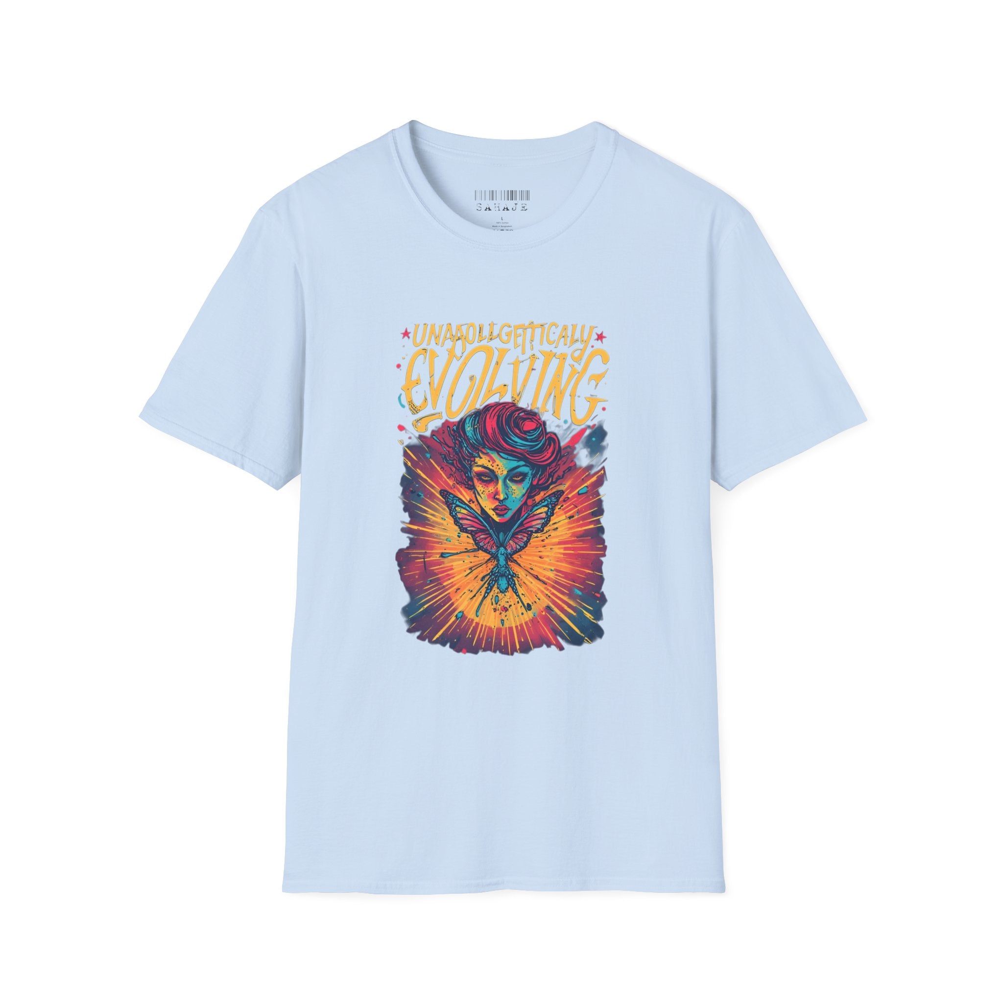 Evolving Butterfly Graphic T-Shirt — "Unapologetically Evolving" Vibrant Psychedelic Tee