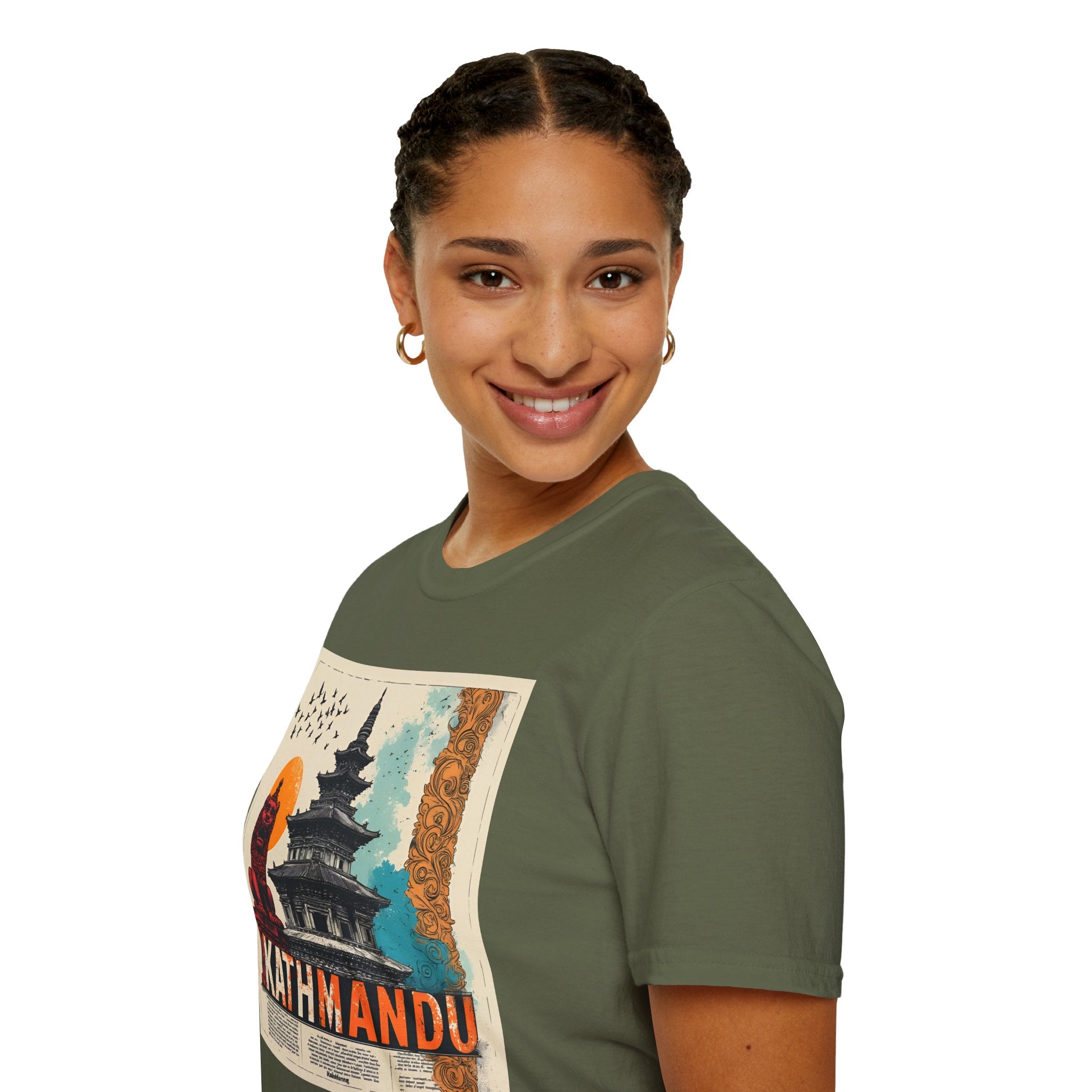 Kathmandu Vintage Travel T-Shirt – Retro Nepal Skyline Graphic Tee, Cultural Tourism Design