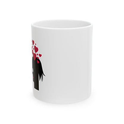 Romantic Ceramic Mug | Cute Coffee Cup for Valentine’s Day, Love Gift, Cozy Home Decor, Birthday Present, Heart Design