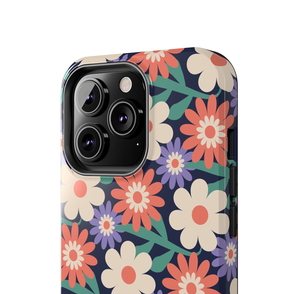 Floral Tough Phone Case — Retro Daisies Protective Phone Cover