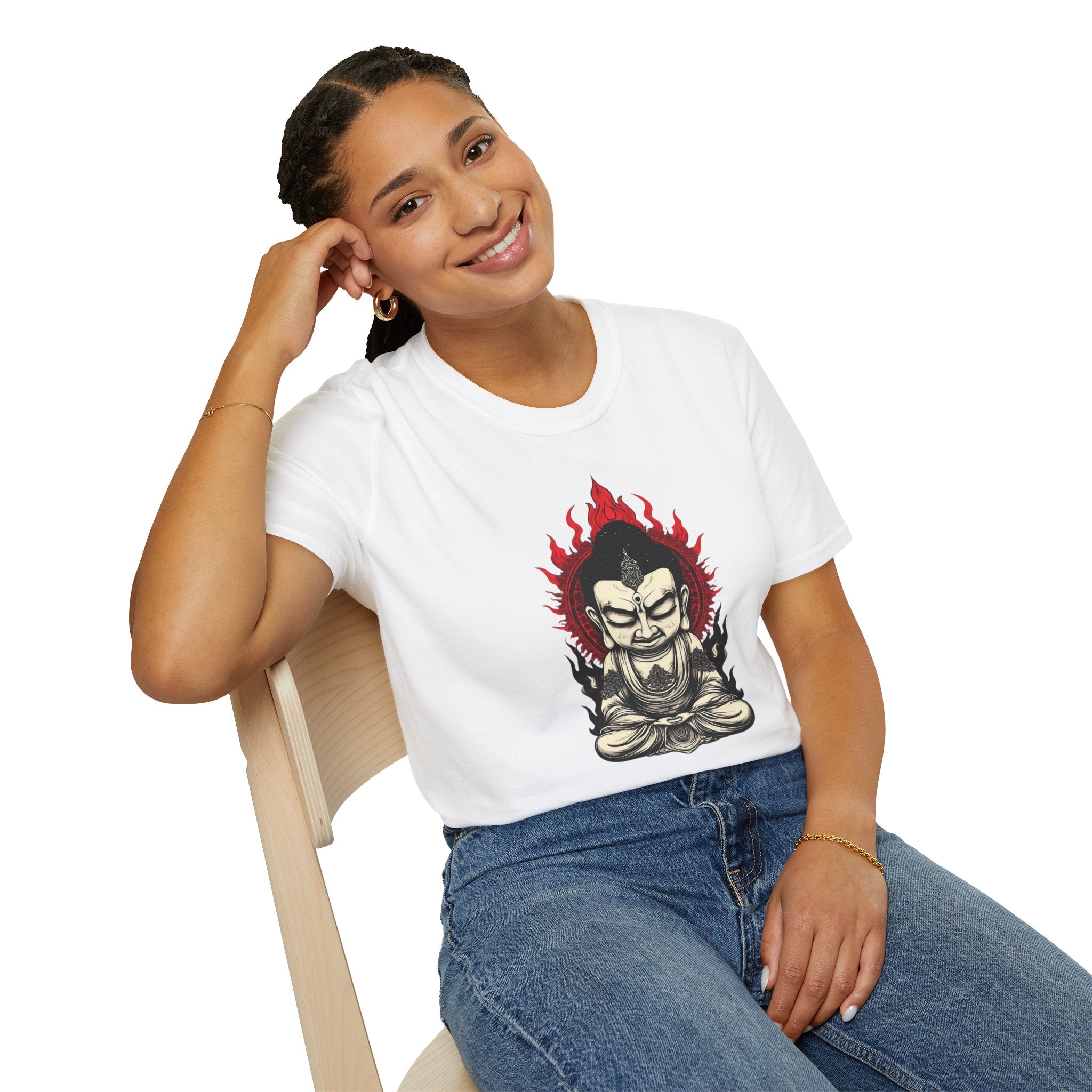 Buddha Flame T-Shirt — Meditative Buddha Graphic Tee