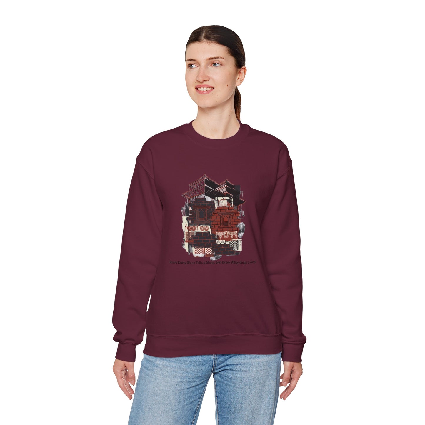 Crewneck Sweatshirt — Vintage Camper Roadtrip Illustration ("Where's Every Place I’ve Been, and Every Place I’m Going")