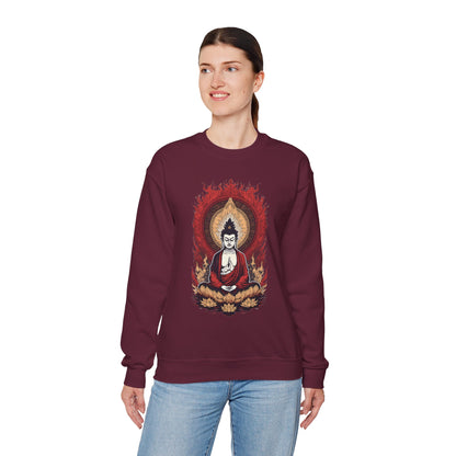 Buddha Lotus Flame Crewneck Sweatshirt