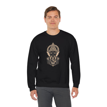 Elephant Mandala Crewneck Sweatshirt — Spiritual Indian-Inspired Graphic