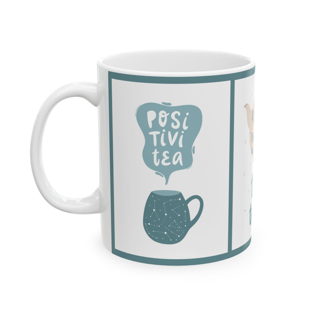 Ceramic Tea Time Mug, Cozy Coffee Cup, Perfect Gift for Tea Lovers, Unique Kitchen Decor, Cute Beverage Container