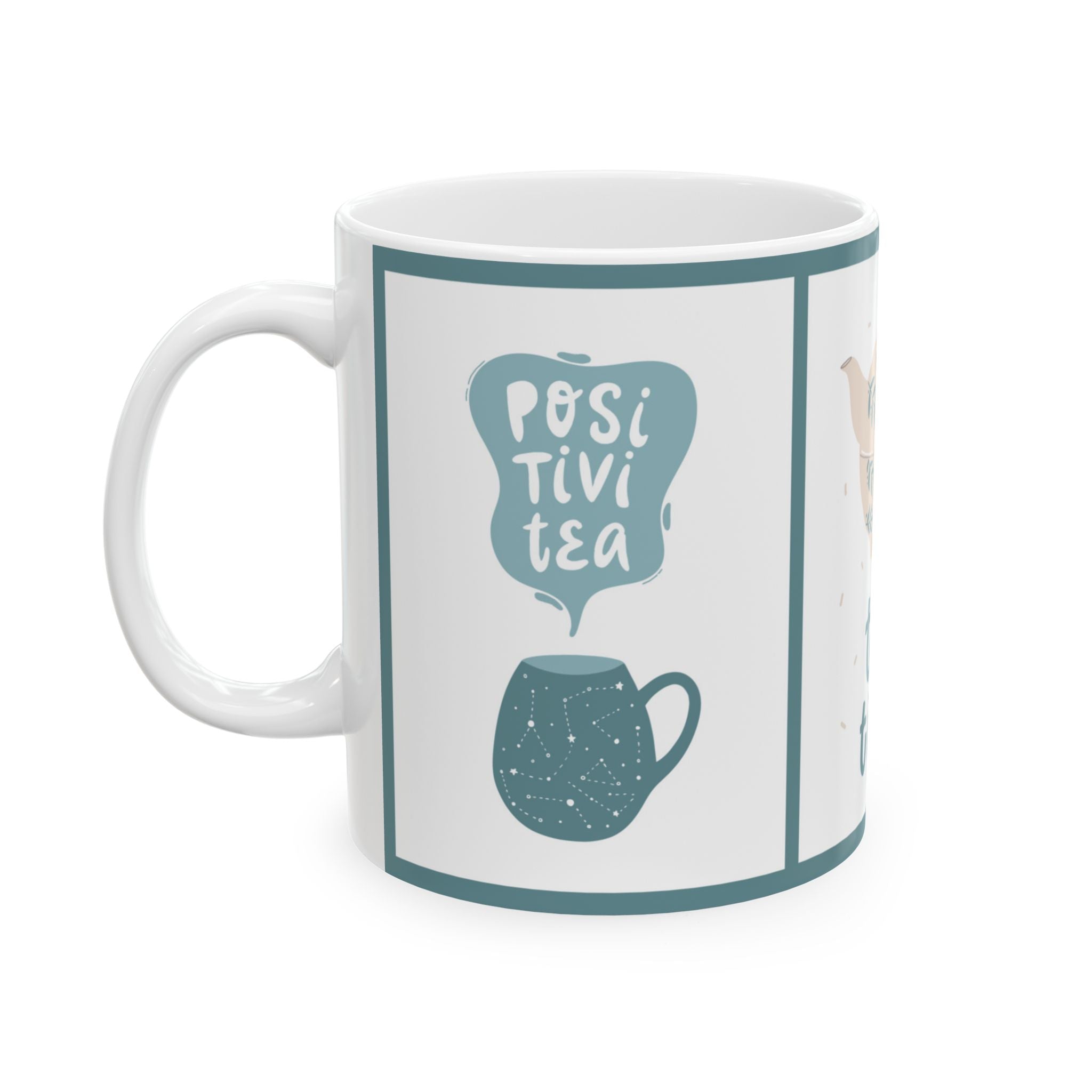 Ceramic Tea Time Mug, Cozy Coffee Cup, Perfect Gift for Tea Lovers, Unique Kitchen Decor, Cute Beverage Container