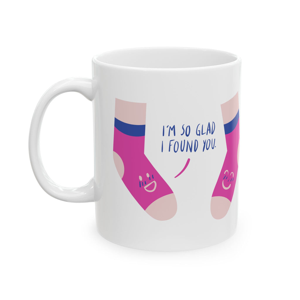 Whimsical Sock Design Ceramic Mug, Fun Gift for Sock Lovers, Cozy Home Decor, Cute Coffee Mug, Perfect for Birthdays, Christmas