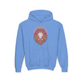 Youth Hoodie with Colorful Sugar Skull Goddess Design — Day of the Dead Kids Pullover