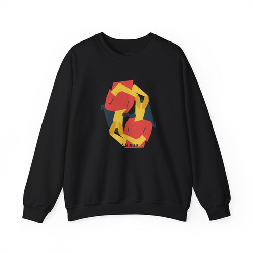 Abstract Flamingo Geometric Crewneck Sweatshirt