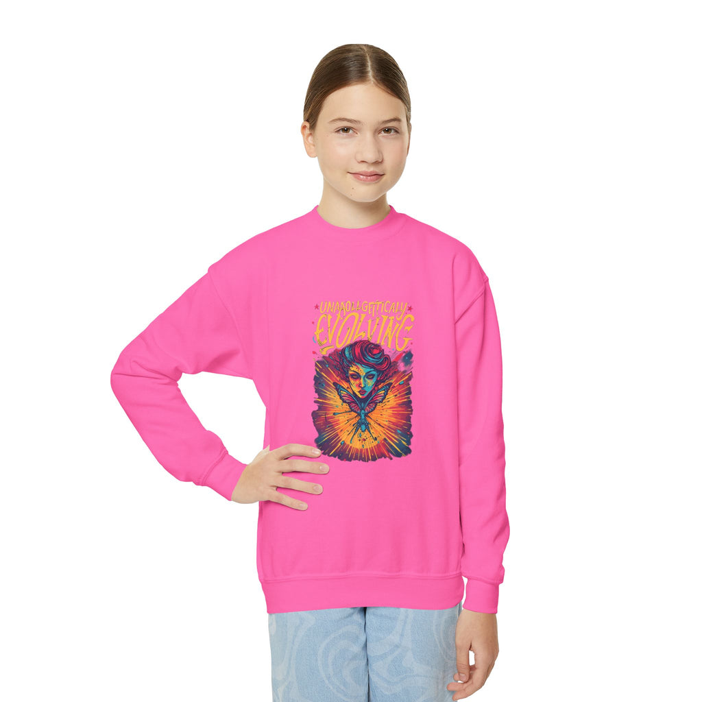 Psychedelic Evolving Skull Youth Crewneck Sweatshirt