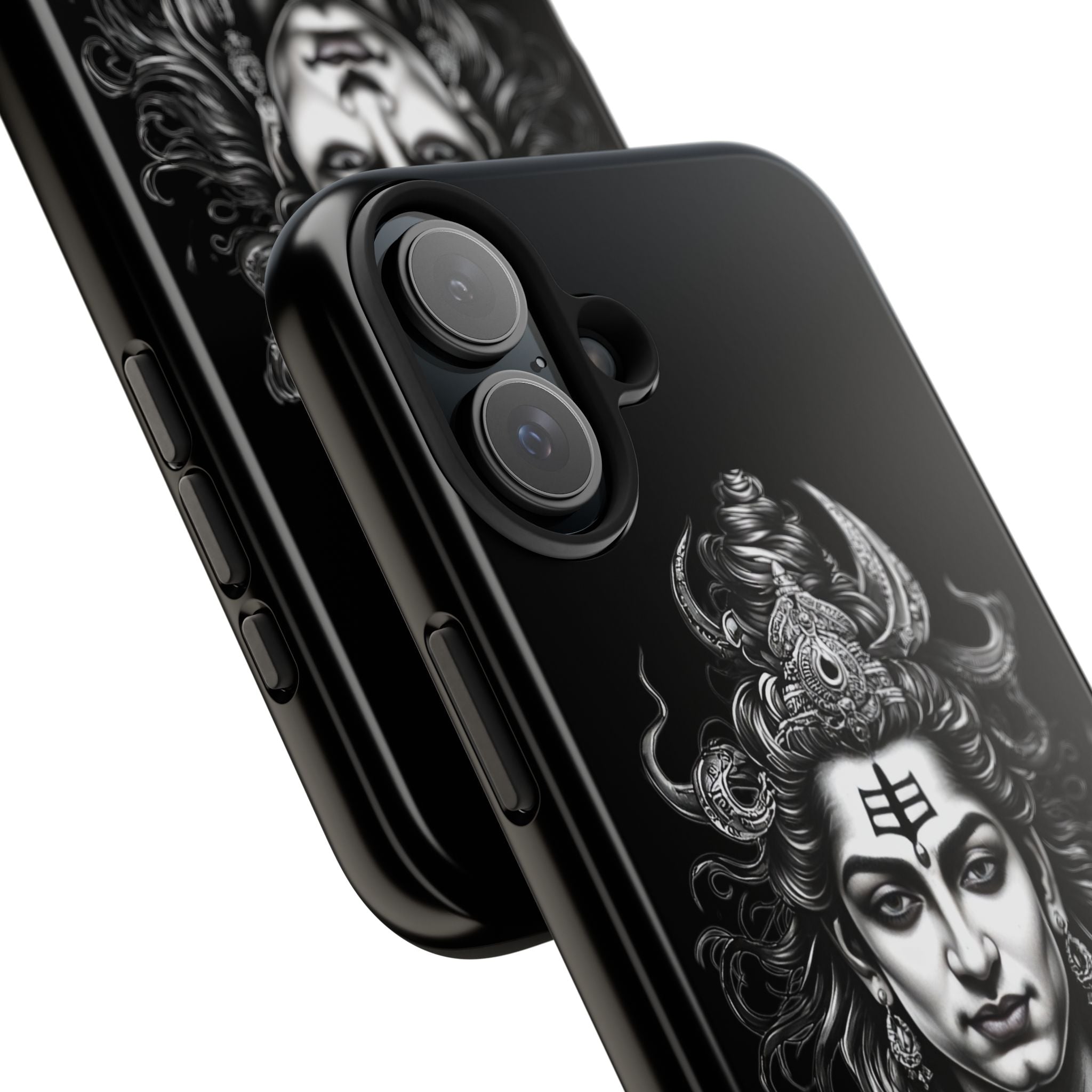 Phone Case — Intricate Lord Shiva Illustration on Black Tough Case