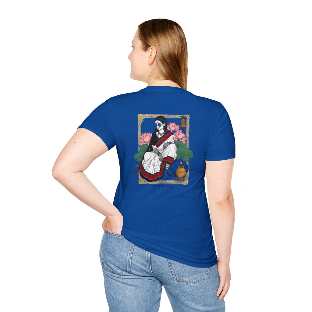 Newari Girl Traditional Dress T-Shirt – Newa Maicha Cultural Pride Graphic Tee, Nepali Heritage Design