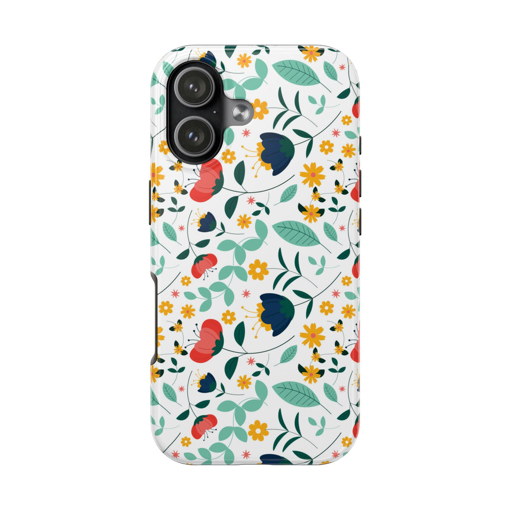 Floral Pattern Tough Phone Case — Colorful Spring Flowers Phone Cover