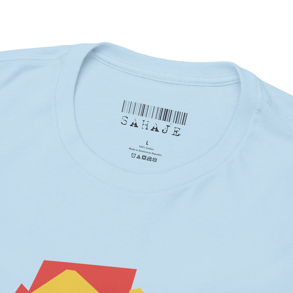 Foxes in Hexagon Graphic Tee — Minimal Geometric Animal Shirt