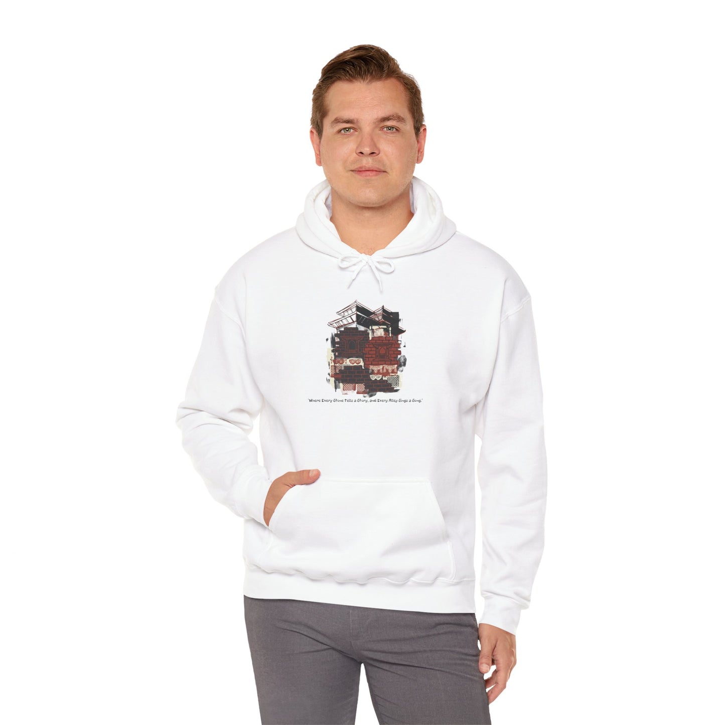 Hoodie — Vintage Urban Industrial Building Graphic Hoodie (Architectural Sketch)