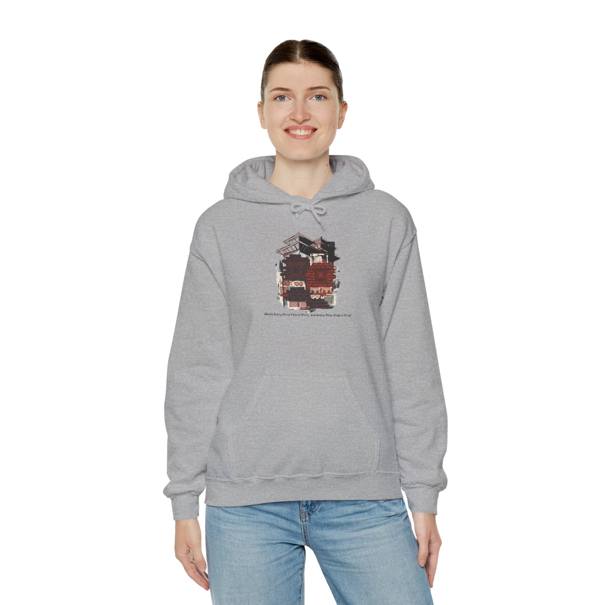 Hoodie — Vintage Urban Industrial Building Graphic Hoodie (Architectural Sketch)