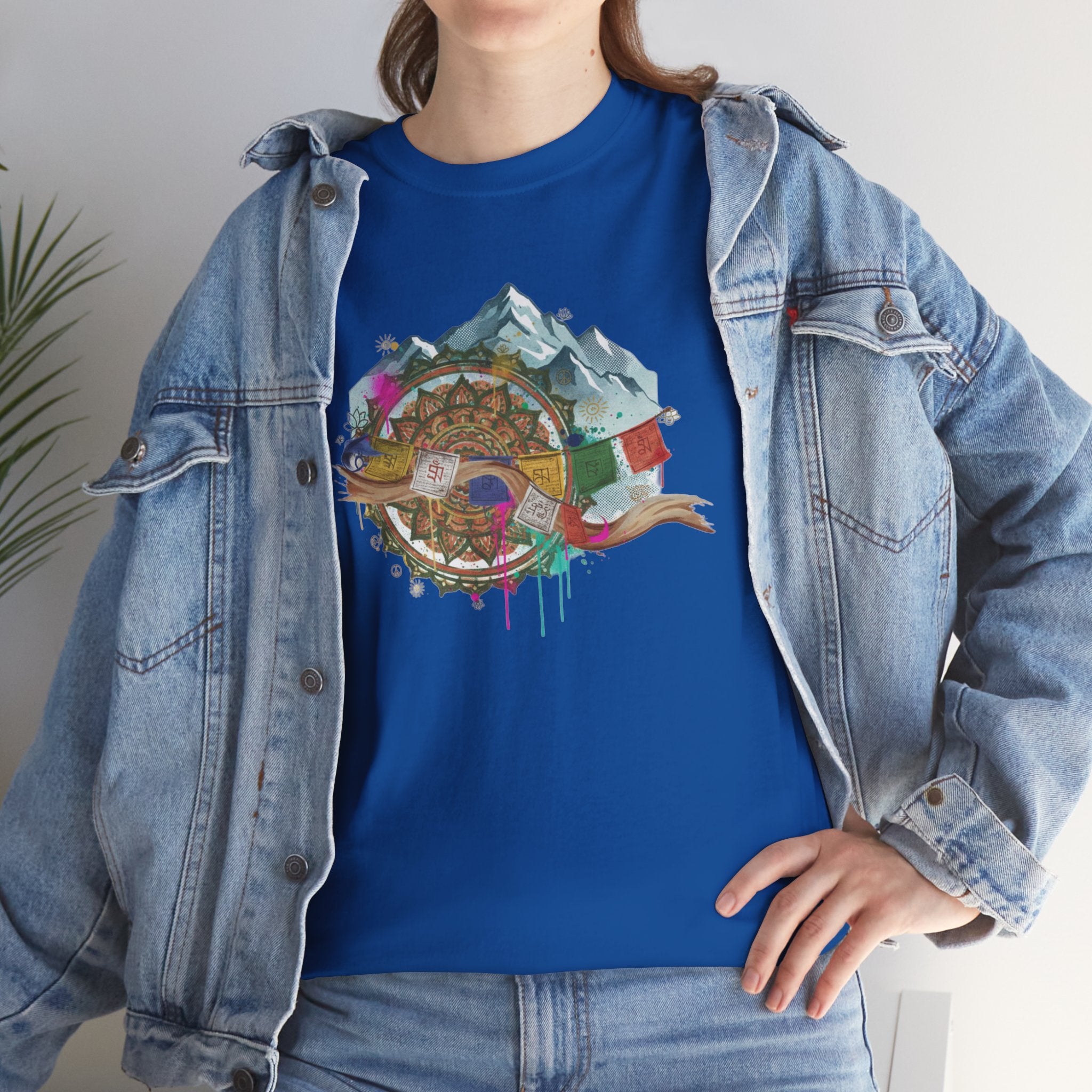 Adventure Compass Graphic Tee — Mountain, Globe & Flag Illustration