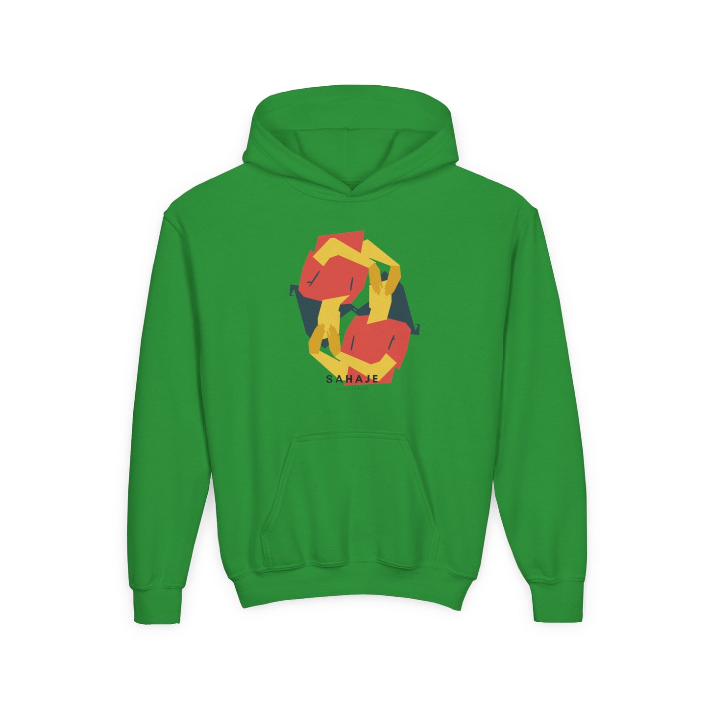Youth Hoodie with Geometric Squirrel Art – 'Squirrel' Colorful Kids Pullover