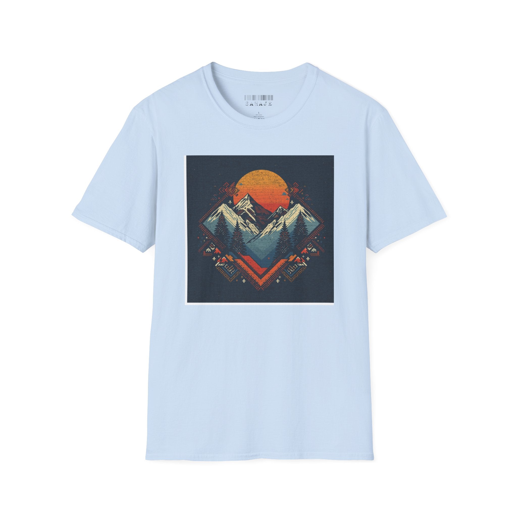 Retro Mountain Sunset T-Shirt — Vintage Outdoor Adventure Graphic Tee