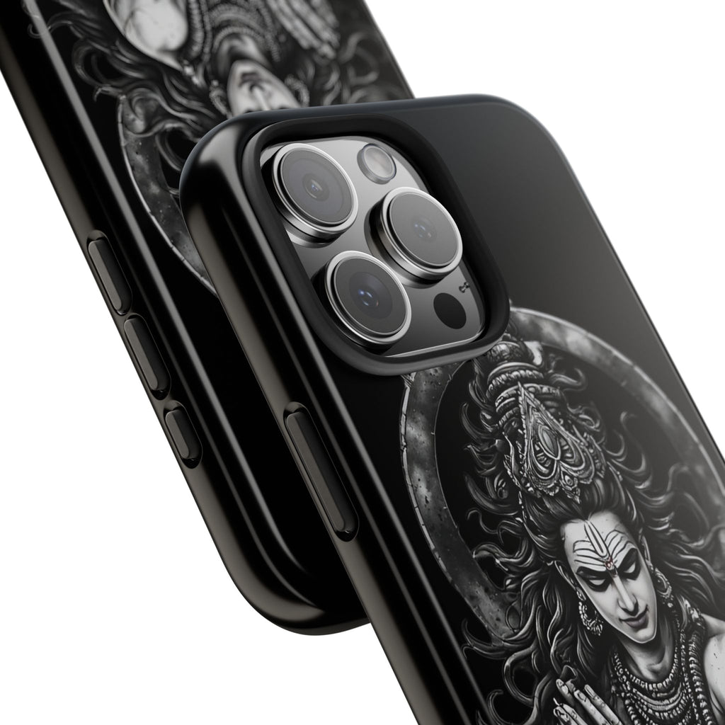 Shiva Tough Phone Case — Black Protective Hindu Deity Design