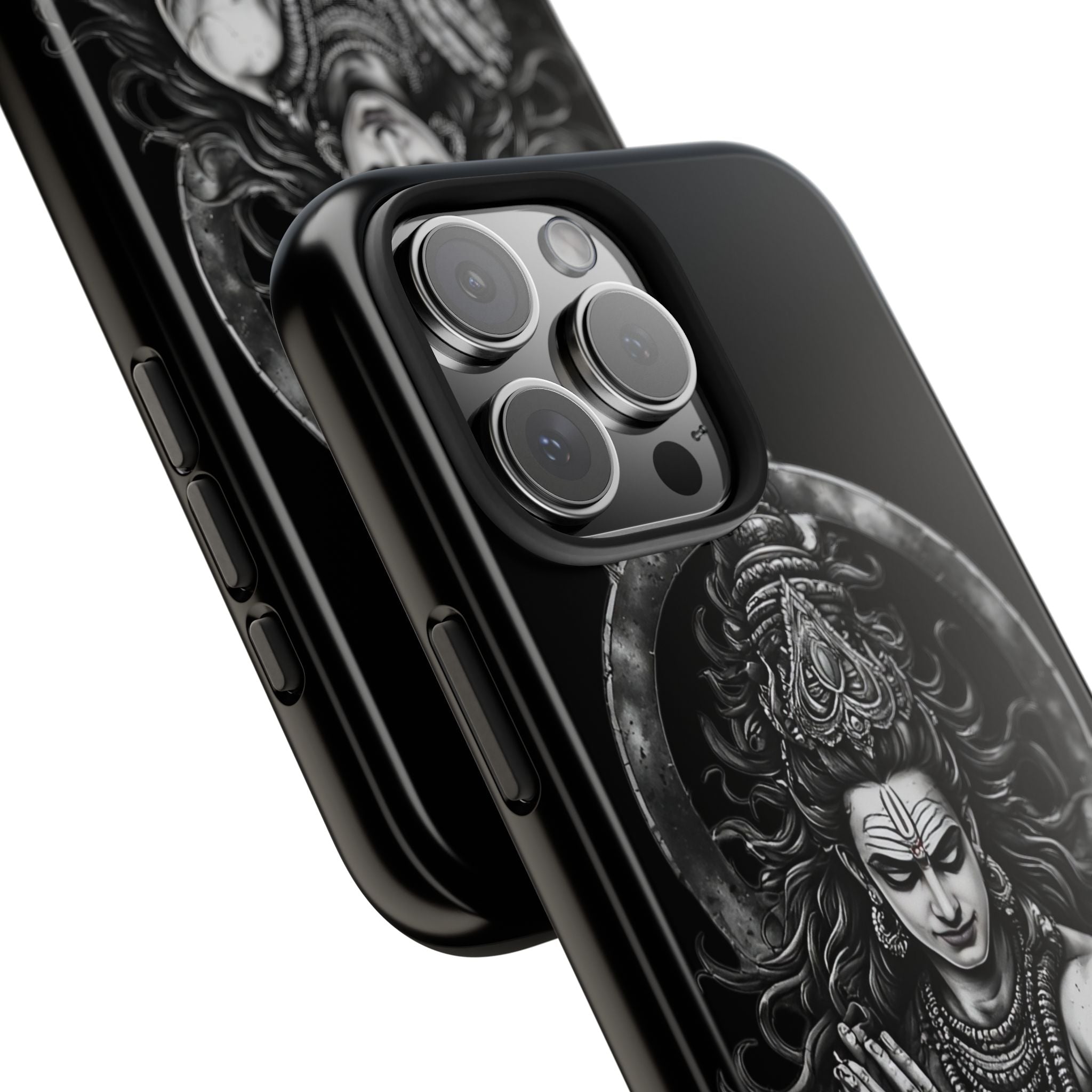 Shiva Tough Phone Case — Black Protective Hindu Deity Design