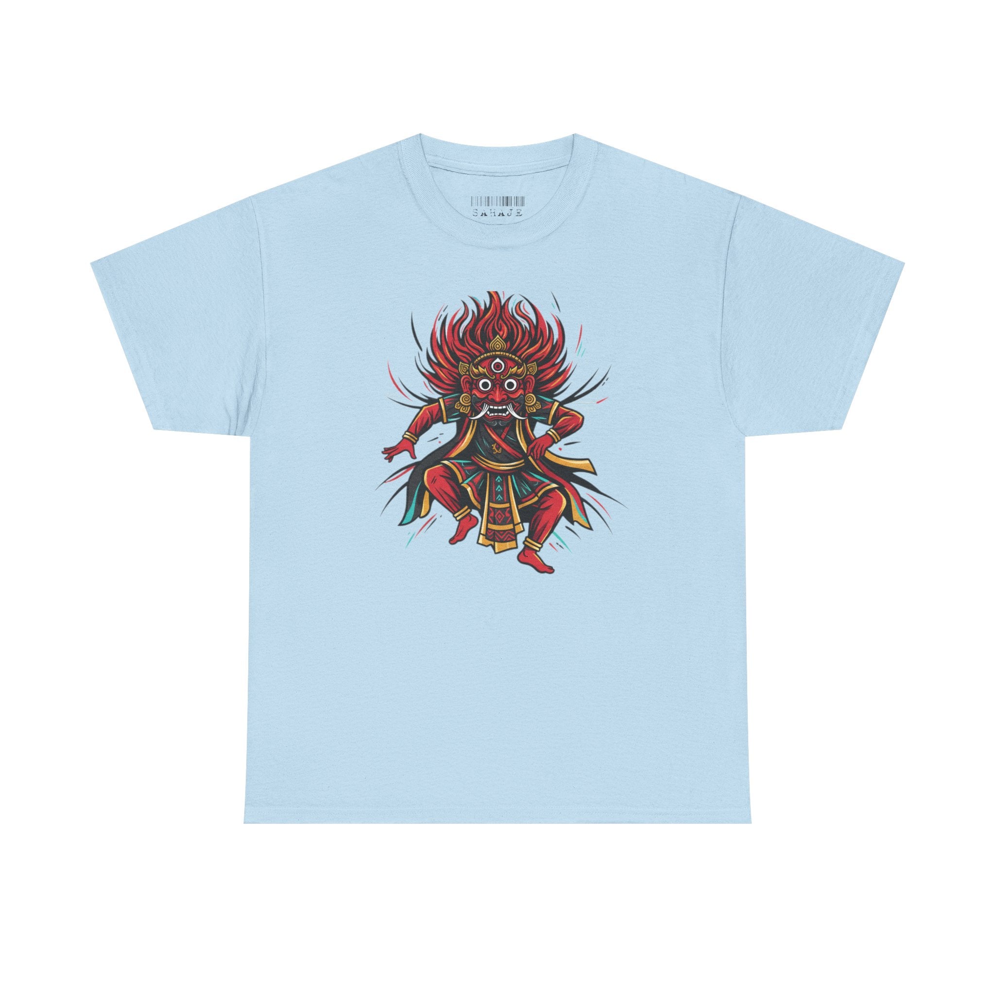 T-Shirt — Fierce Red Oni Demon Graphic Tee (Mythic Japanese Mask Design)