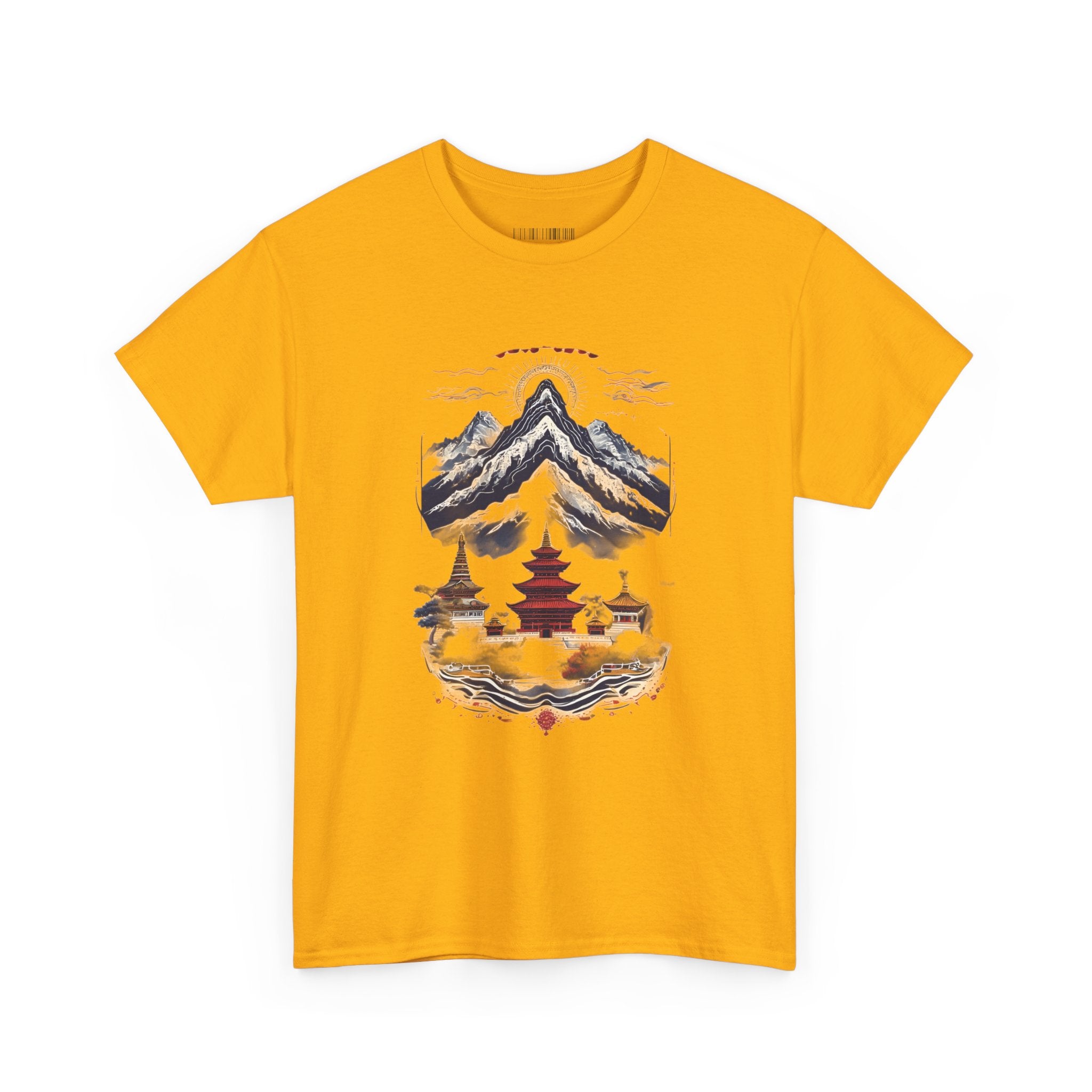 Japanese Mountain Pagoda T-Shirt — Zen Temple Landscape Tee