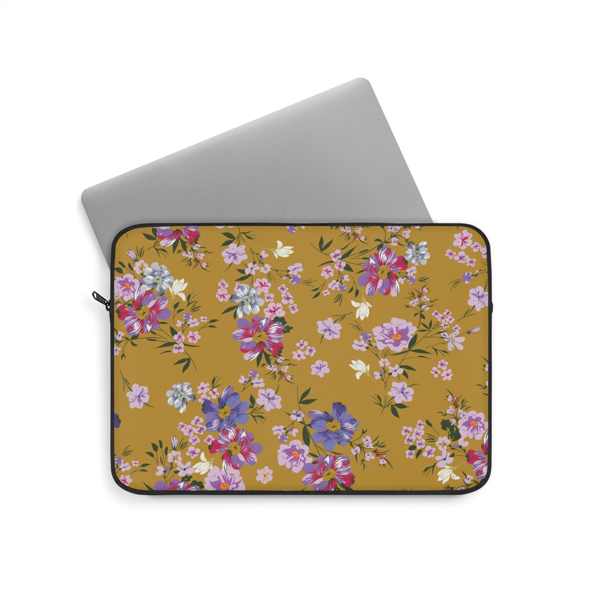 Floral Laptop Sleeve - Stylish Computer Case, Gift for Students, Mother's Day, Tech Accessory, Office Decor