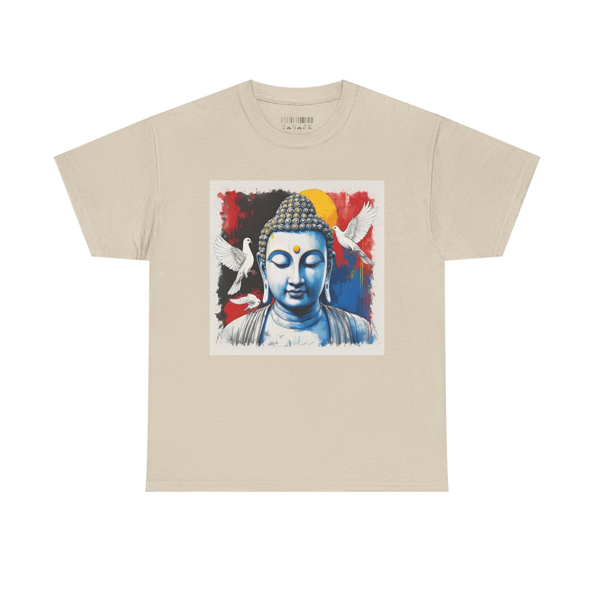 Buddha Peace Tee — Colorful Buddha & Doves Graphic T-Shirt